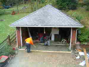 garage floor during